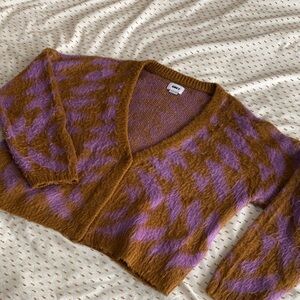 Obey Purple and Brown Women's Cardigan